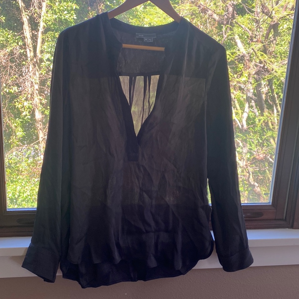 Vince zip front blouse size M